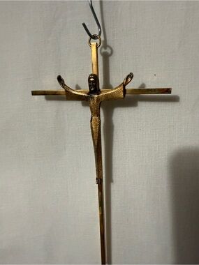 Gold Tone Wall Crucifix - Religious Home Accent